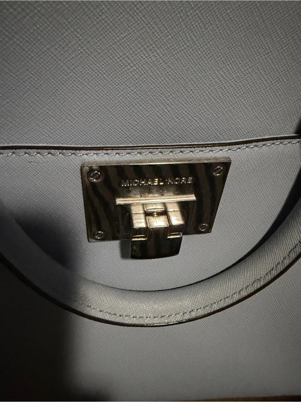 Light Blue Women’s Structured Satchel Shoulder Bag-Michael Kors